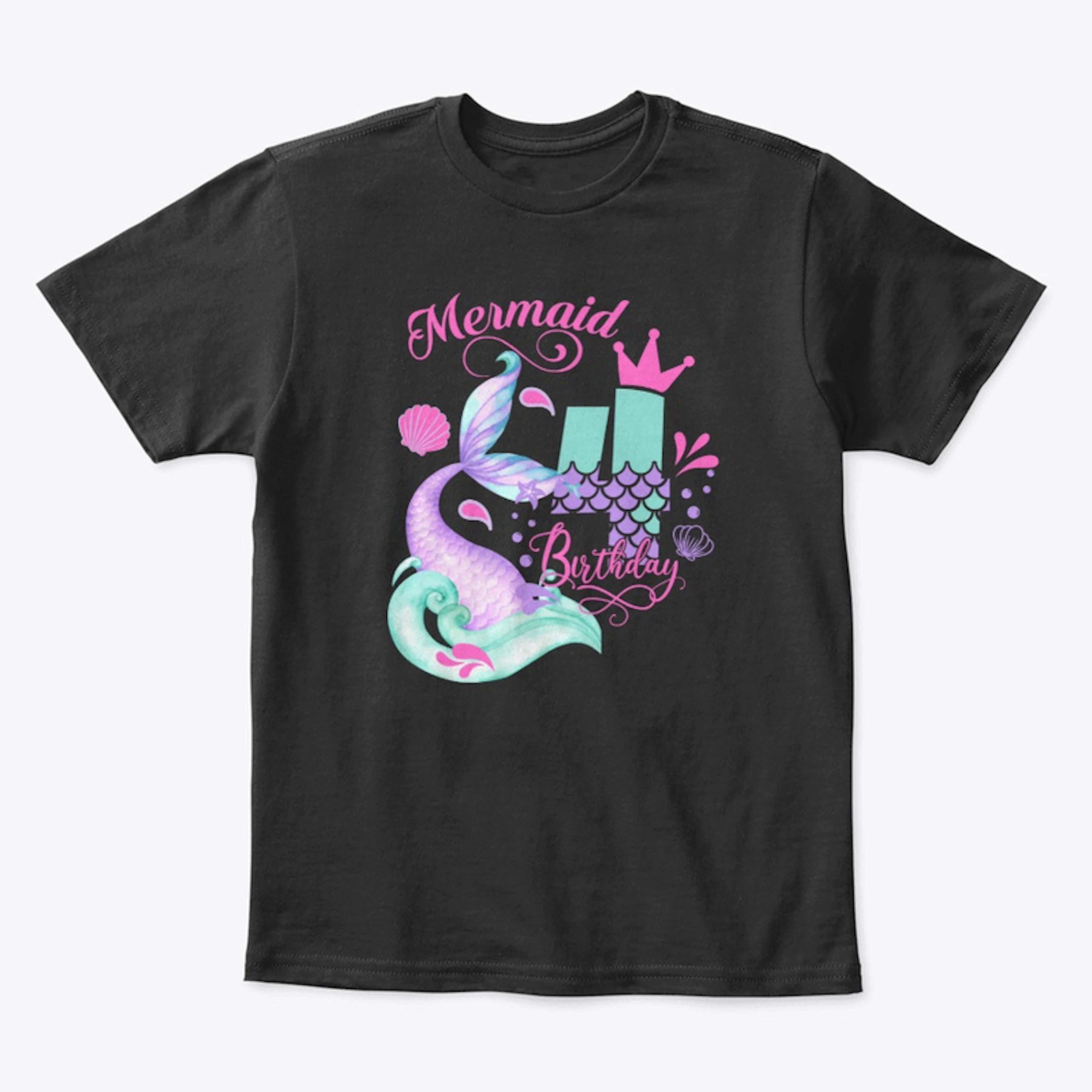 4th Birthday Mermaid Shirt